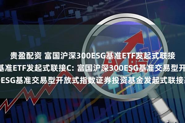 贵盈配资 富国沪深300ESG基准ETF发起式联接A,富国沪深300ESG基准ETF发起式联接C: 富国沪深300ESG基准交易型开放式指数证券投资基金发起式联接基金基金合同