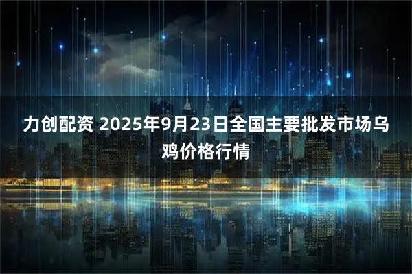 力创配资 2025年9月23日全国主要批发市场乌鸡价格行情
