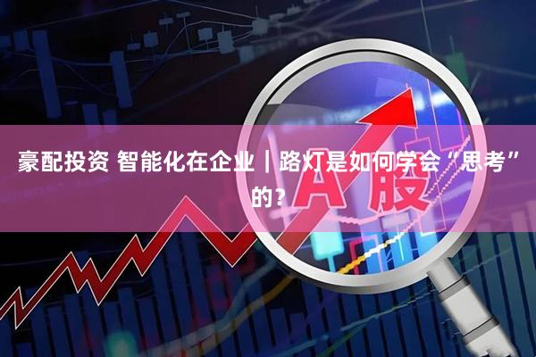 豪配投资 智能化在企业｜路灯是如何学会“思考”的？